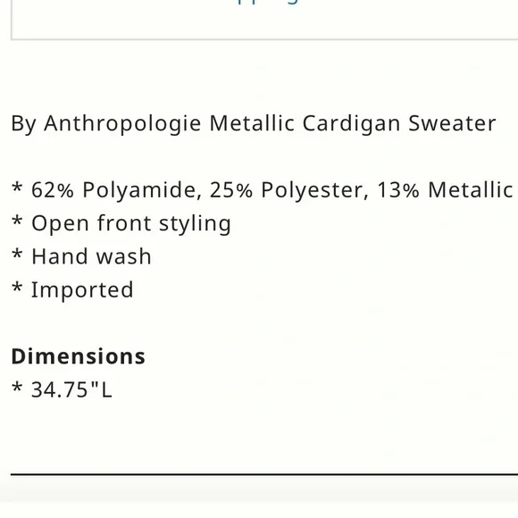 Anthropologie Maeve metallic cardigan sweater - Picture 5 of 10